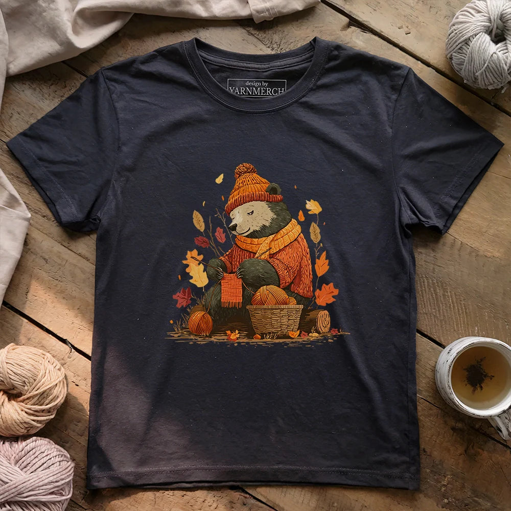 BearKnittingT shirt darkgreyheather