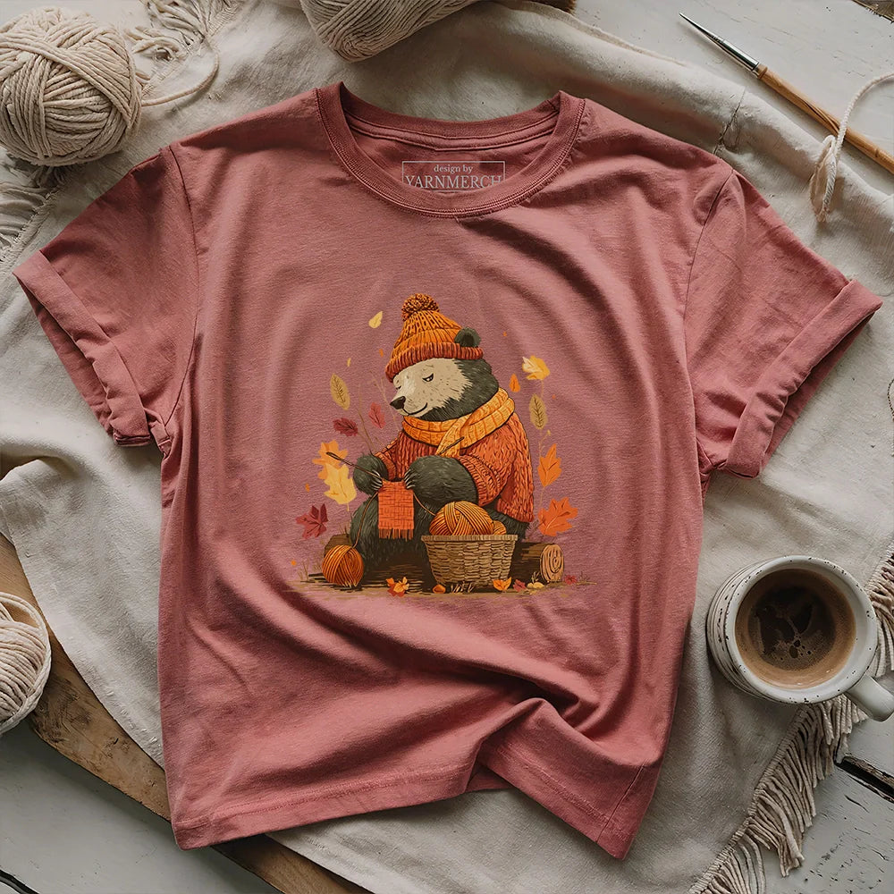 BearKnittingT shirt heathermauve