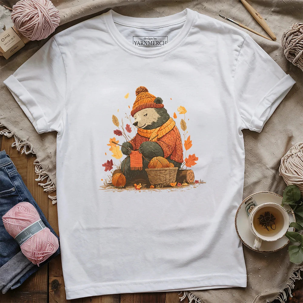 BearKnittingT shirt white