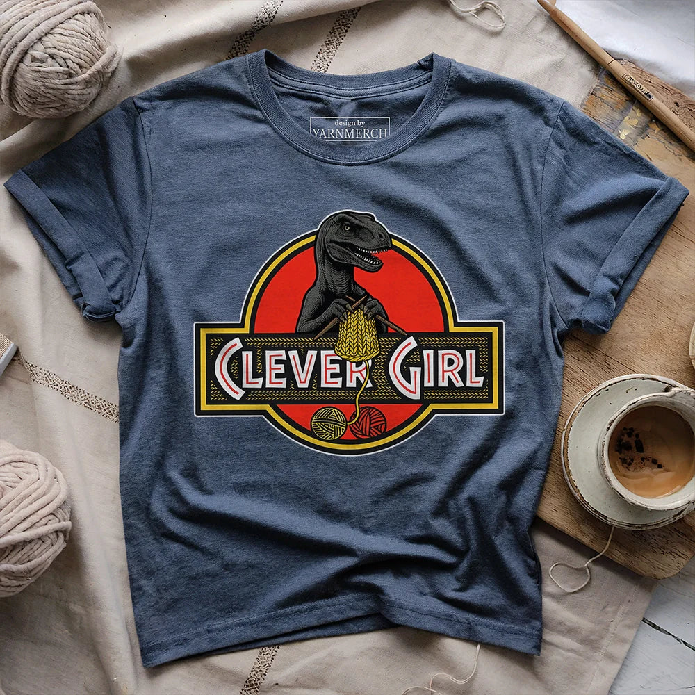 Clever_Girl_T shirt_ _heather_navy