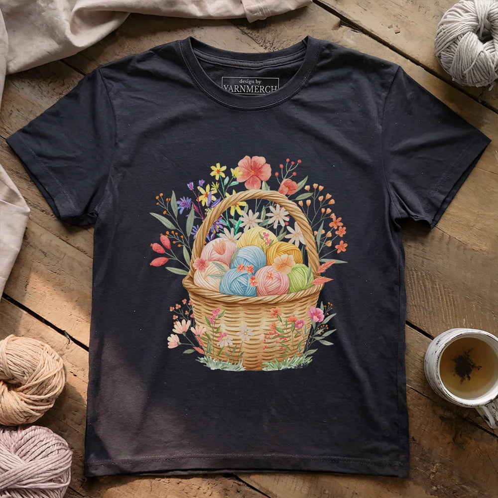 FloralYarnBasketT shirt darkgreyheather