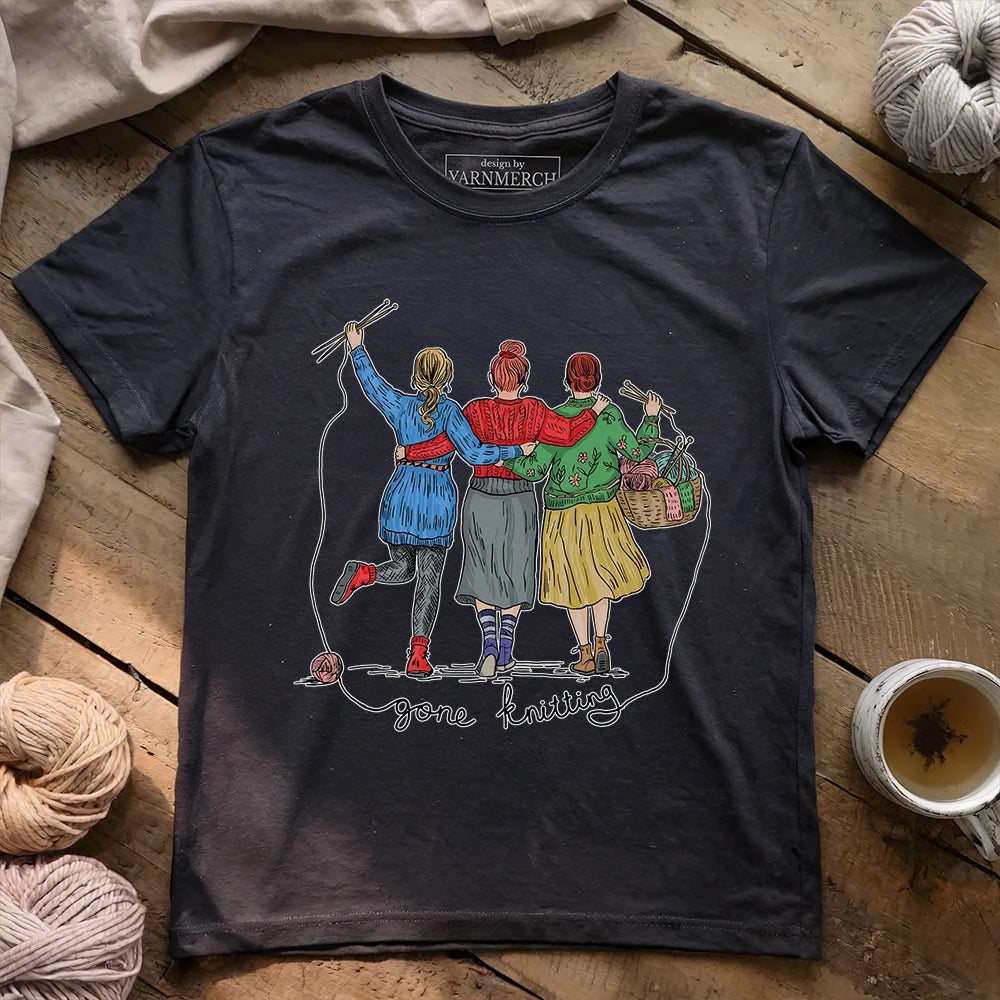 GirlsGoneKnittingT shirt darkgreyheather