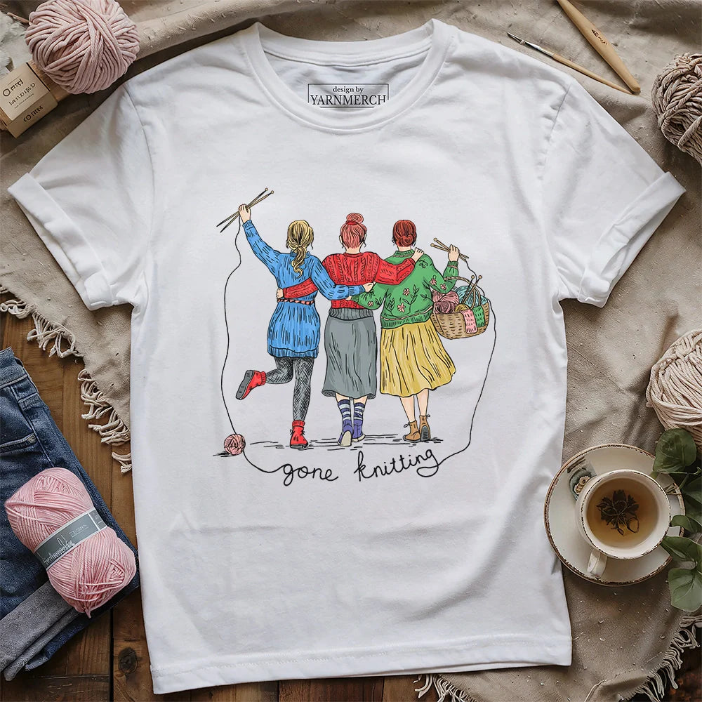GirlsGoneKnittingT shirt white