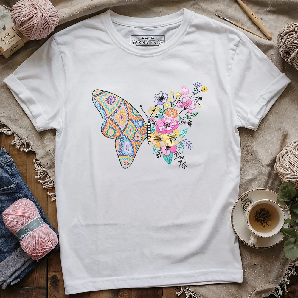 GrannyButterflyT shirt white
