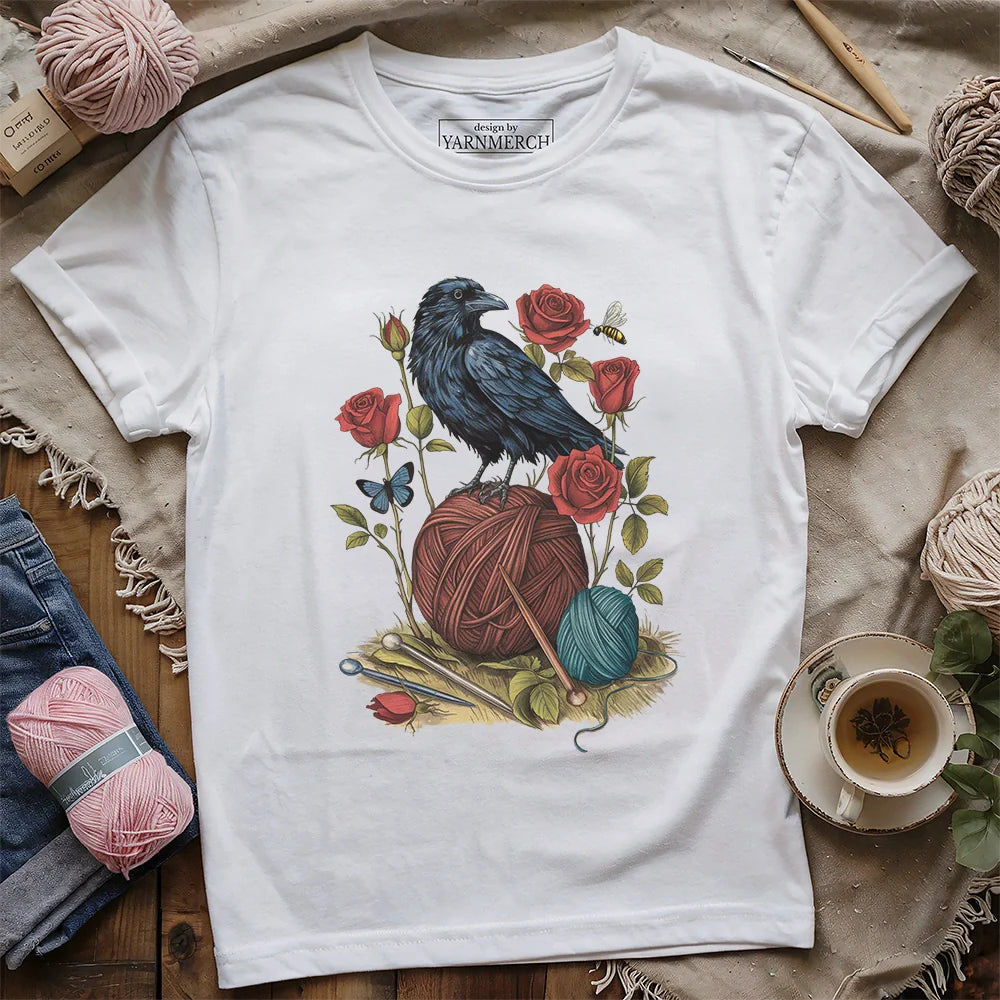 Raven_RoseThreadsT shirt white