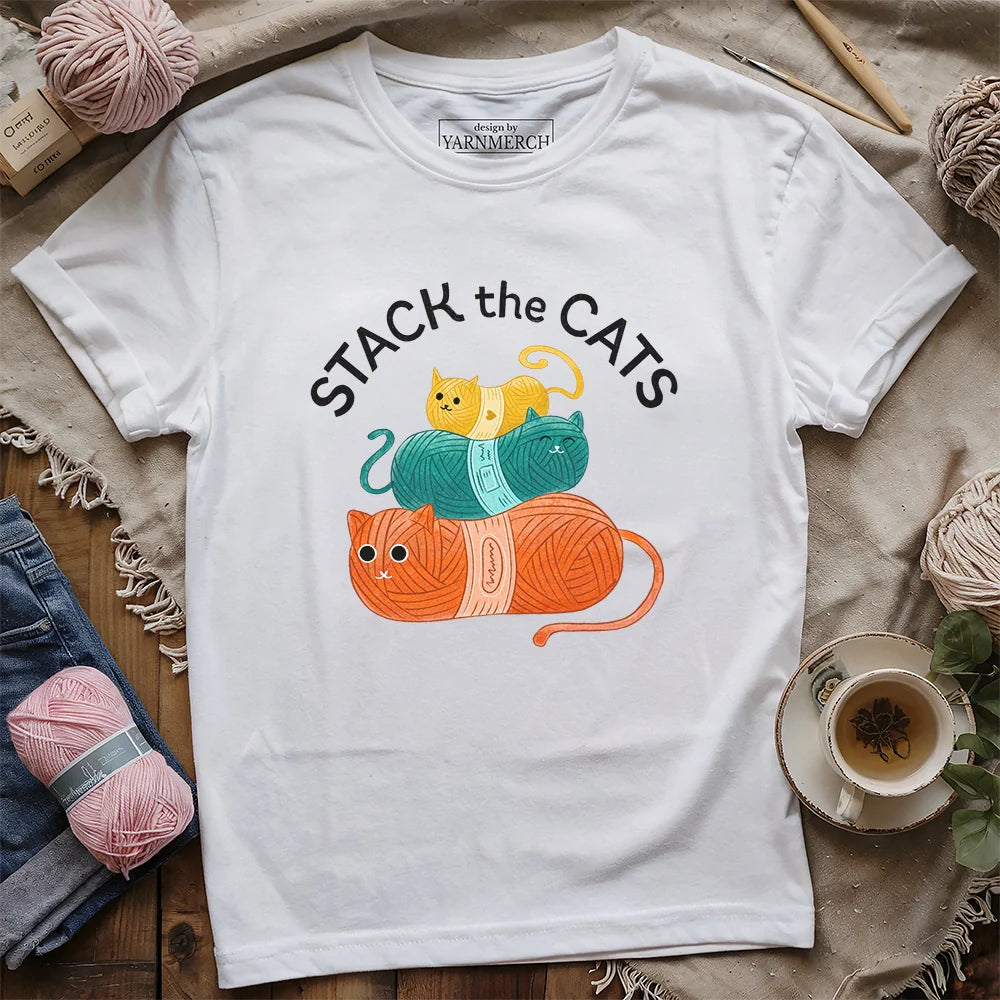 StackTheCatsT shirt white
