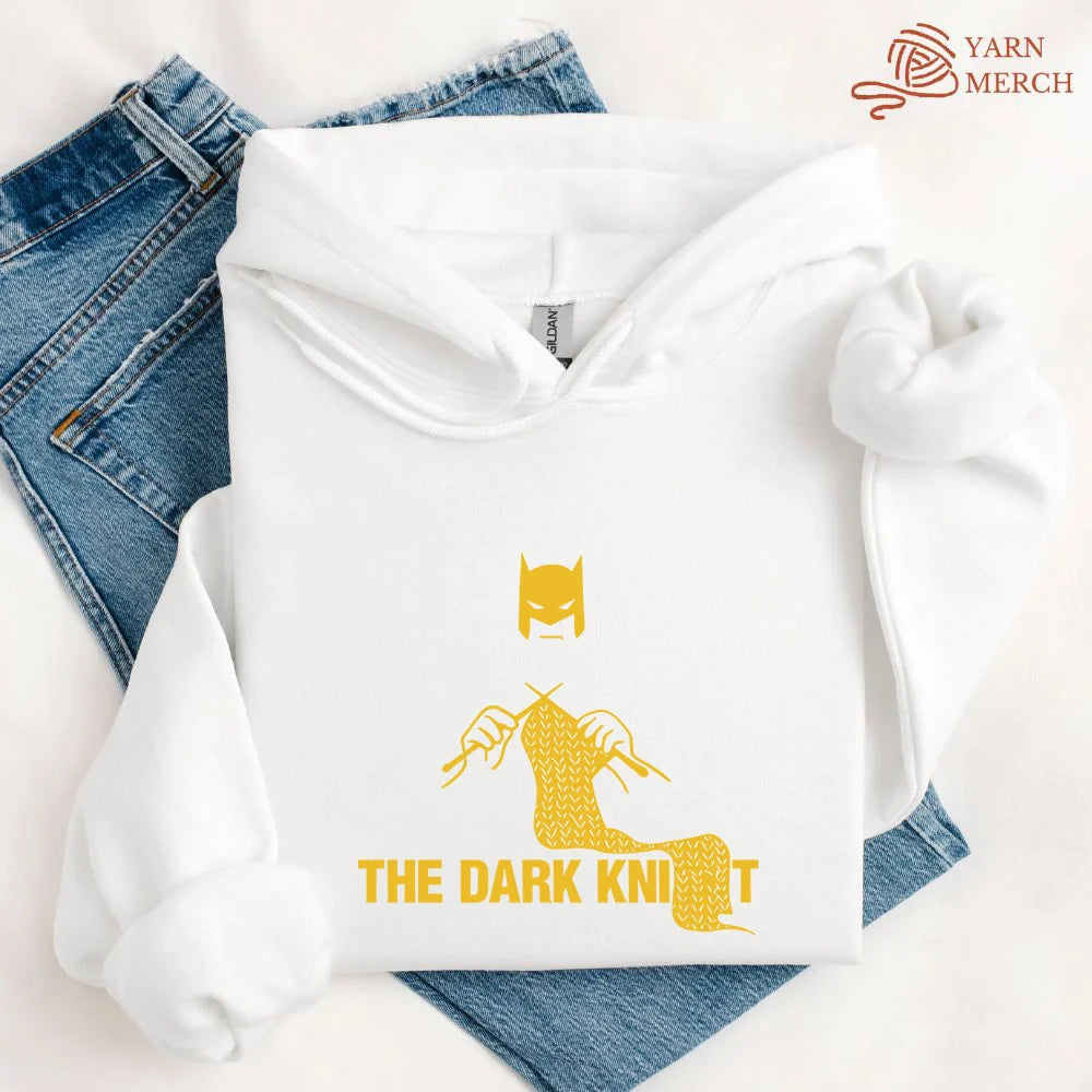 TheDarkKnitHoodie white