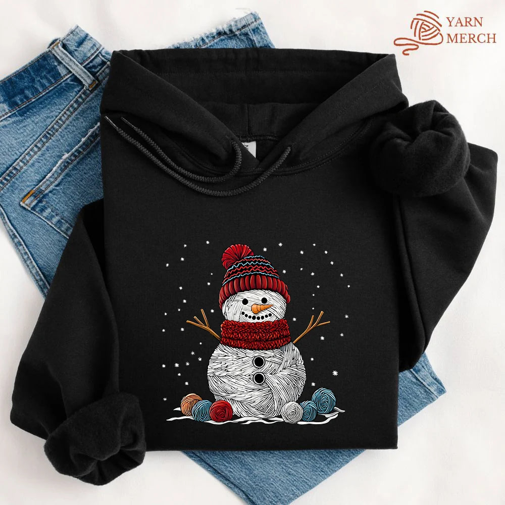 YarnSnowmanHoodie black