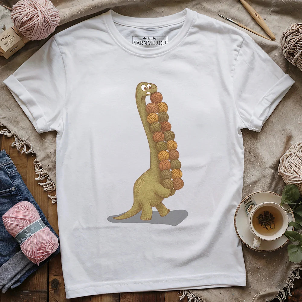 YarnosaurusRexT shirt white