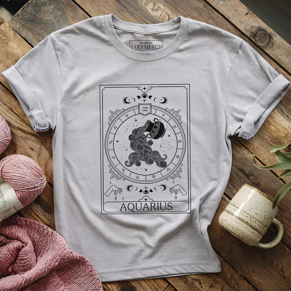 aquarius yarn tarot t shirt athletic heather