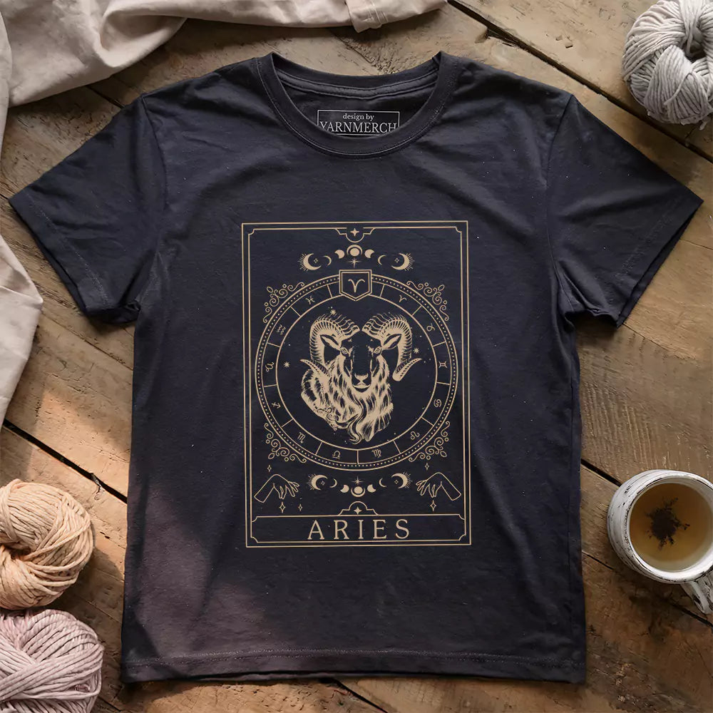 aries yarn tarot t shirt dark grey heather