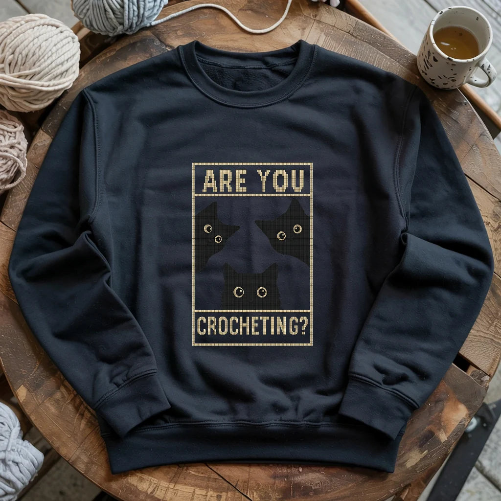 black AreUCrochetingSweatshirt