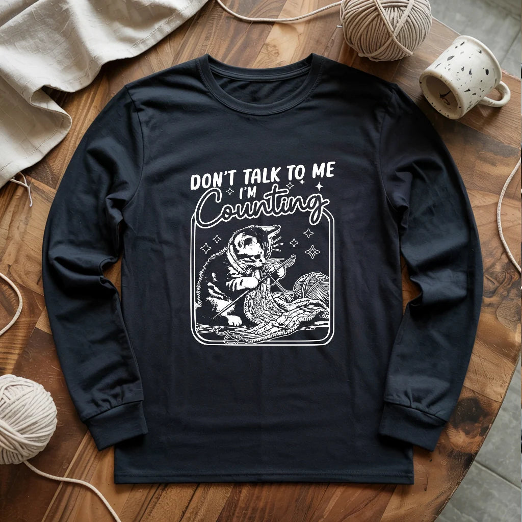 black Shh_I_mCountingLongSleeveT shirt