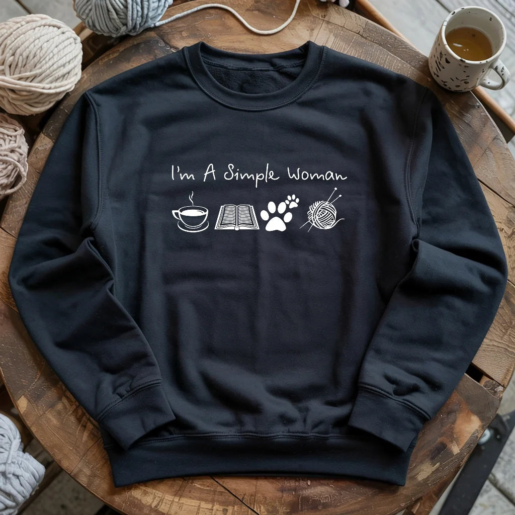 black SimpleWomanSweatshirt