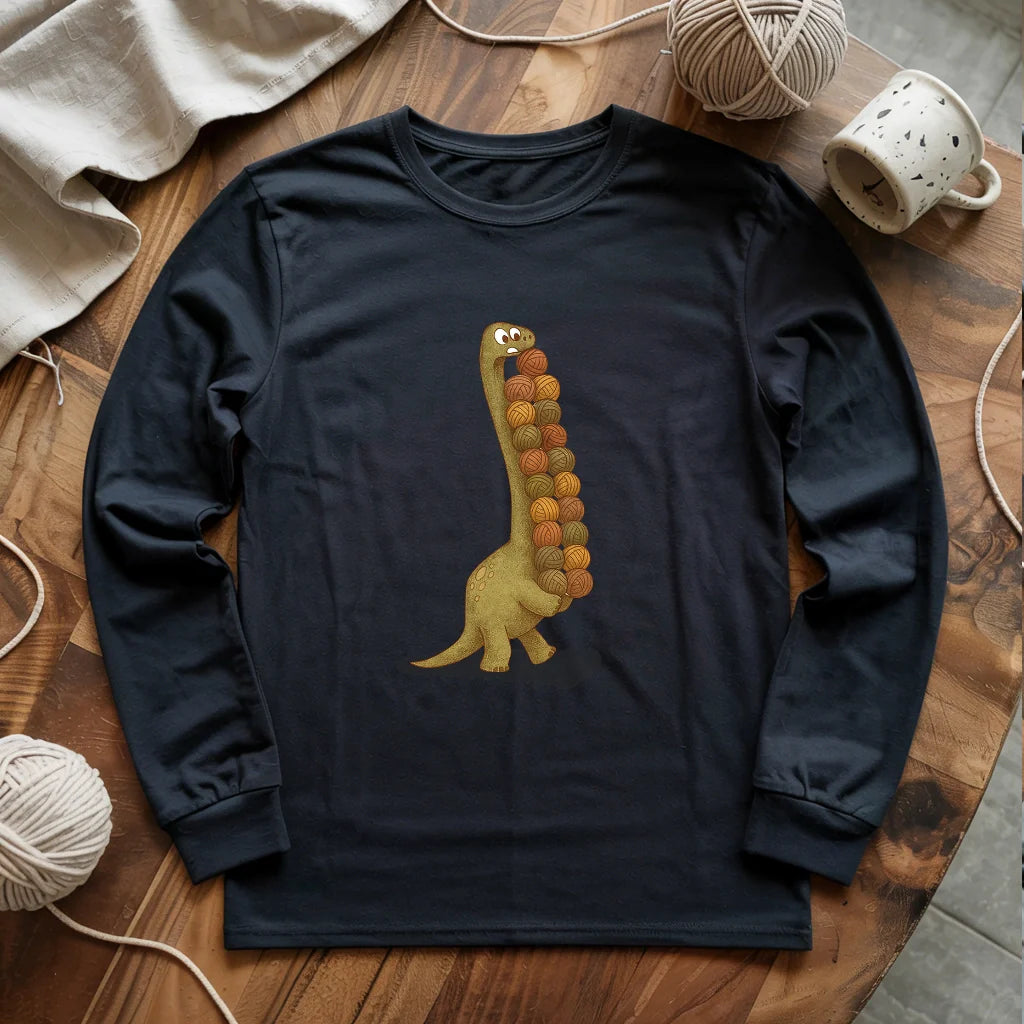 black YarnosaurusRexLongSleeveT shirt