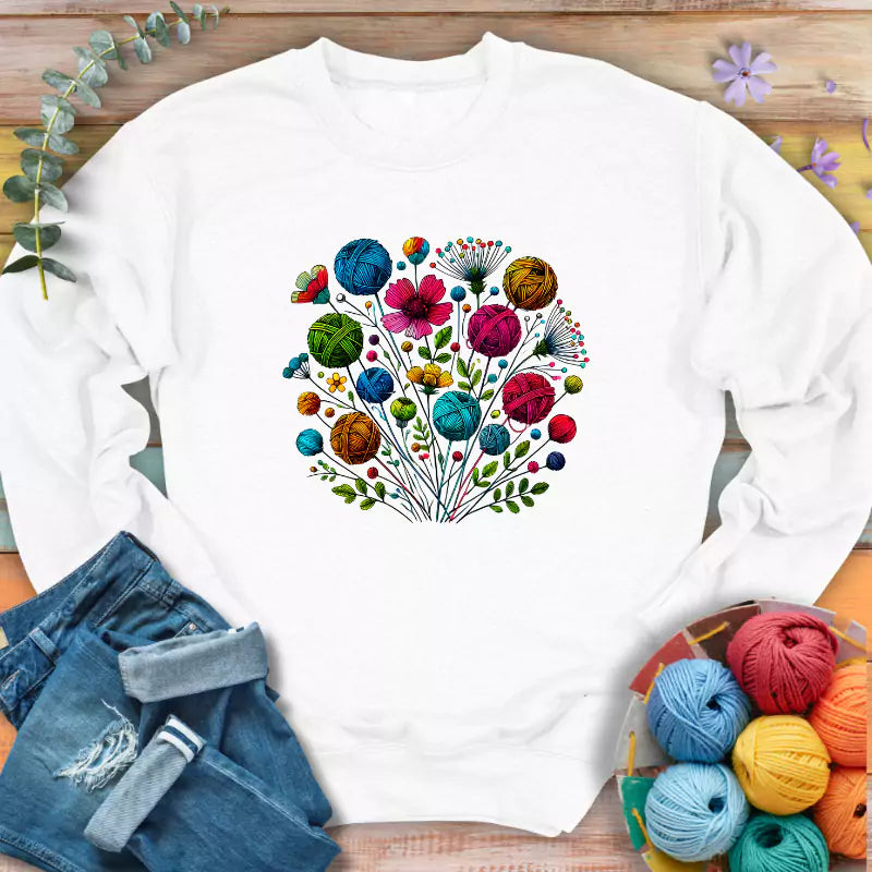 blooming yarn sweatshirt white