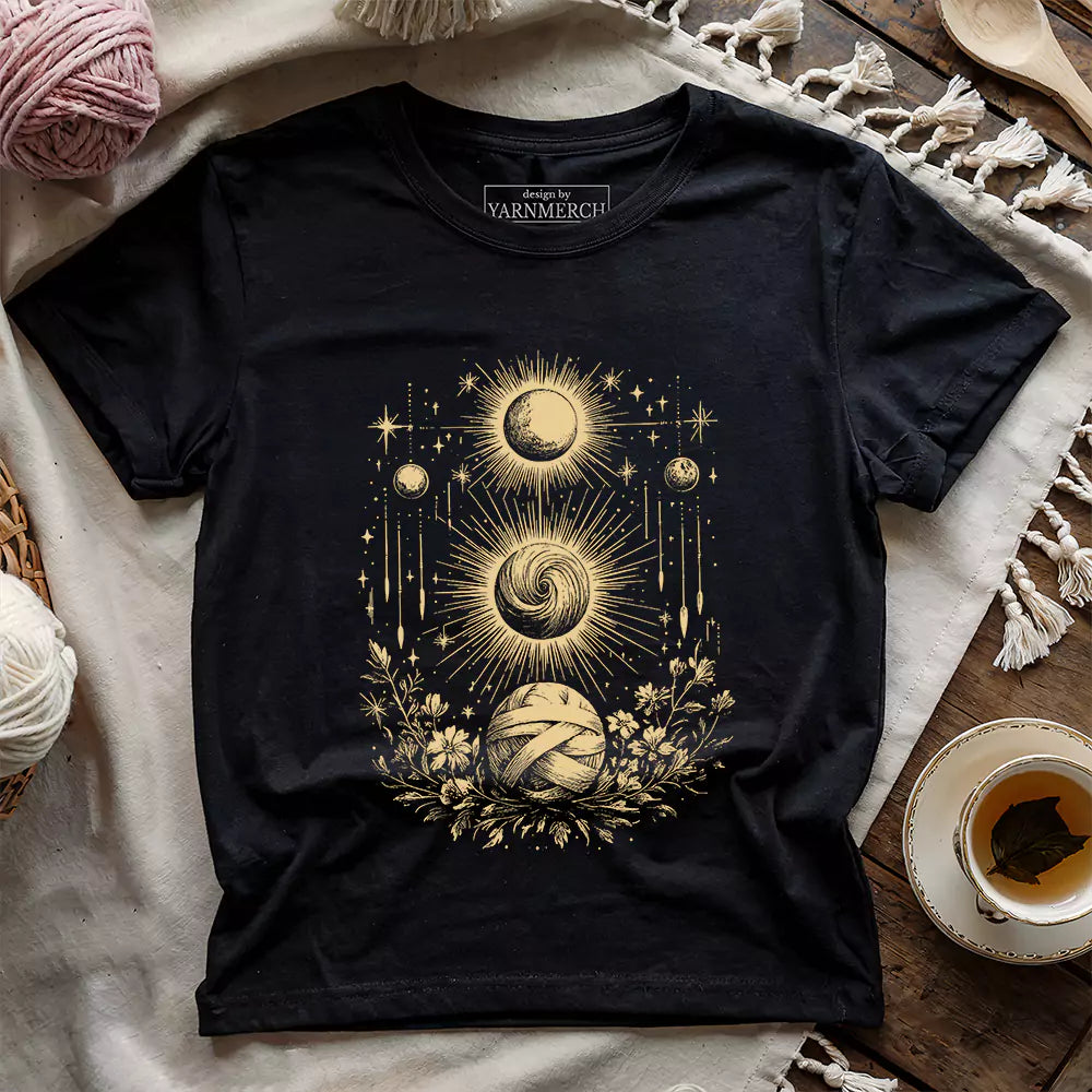 bohemian yarn t shirt black