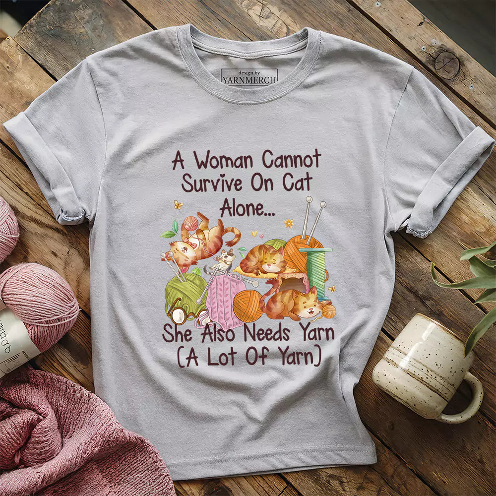 cat yarn lover t shirt athletic heather