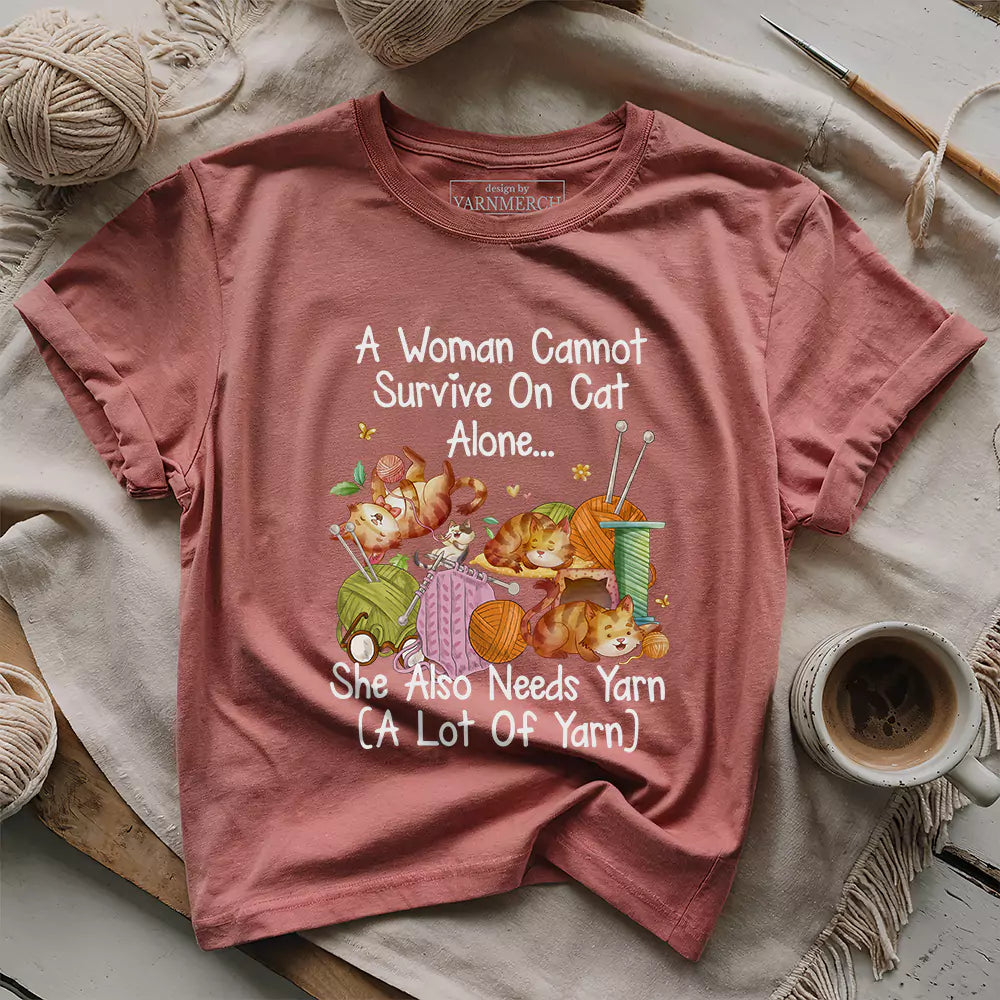 cat yarn lover t shirt heather mauve