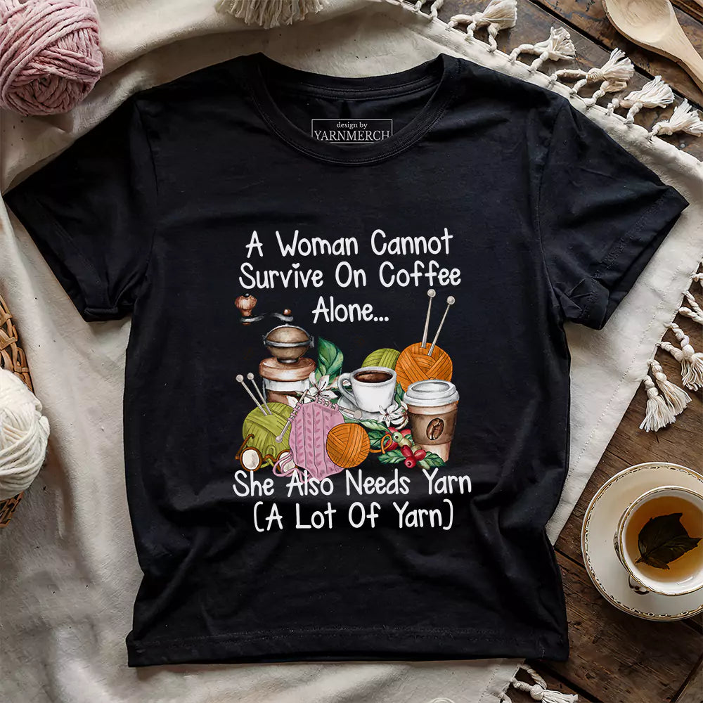 coffee yarn lover t shirt black