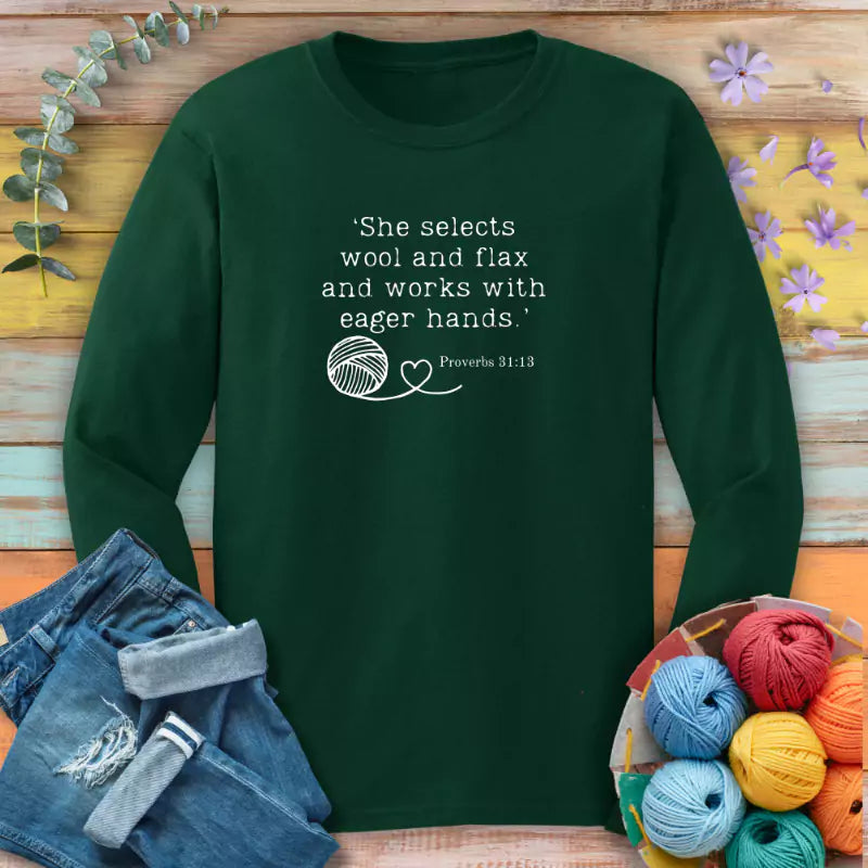 crochet in bible long sleeve forest