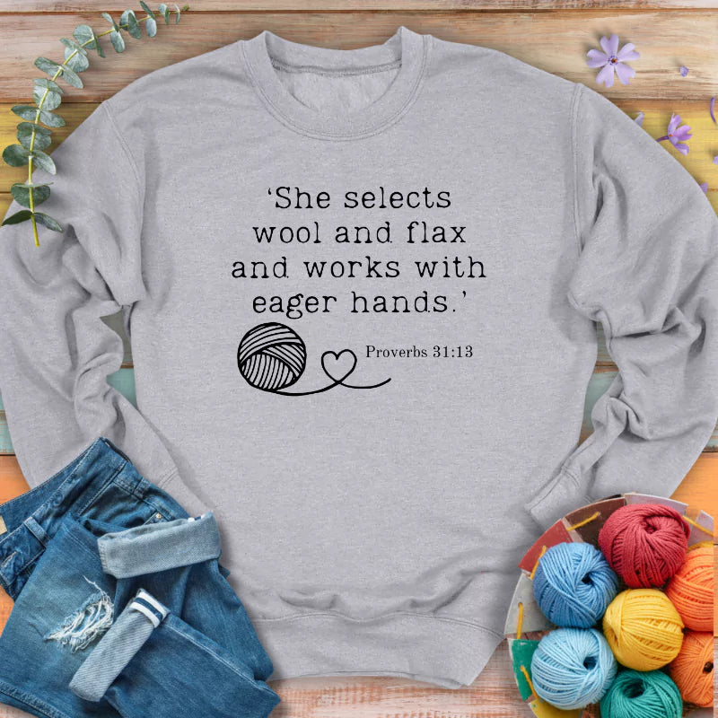 crochet in bible sweatshirt sports grey