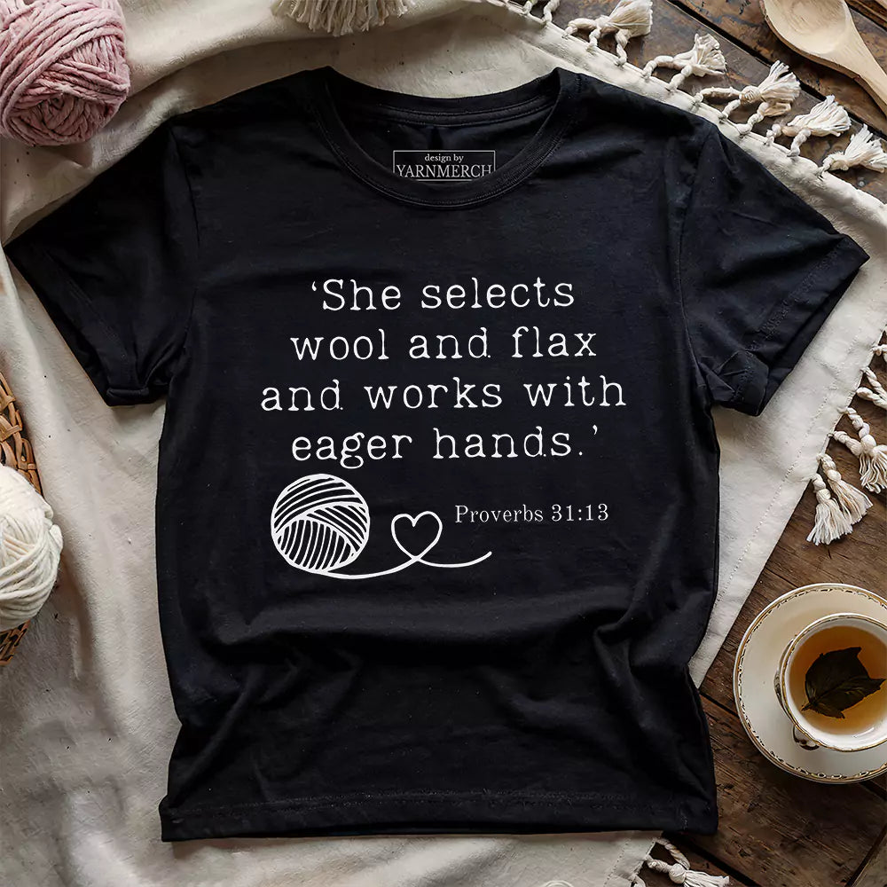 crochet in bible t shirt black