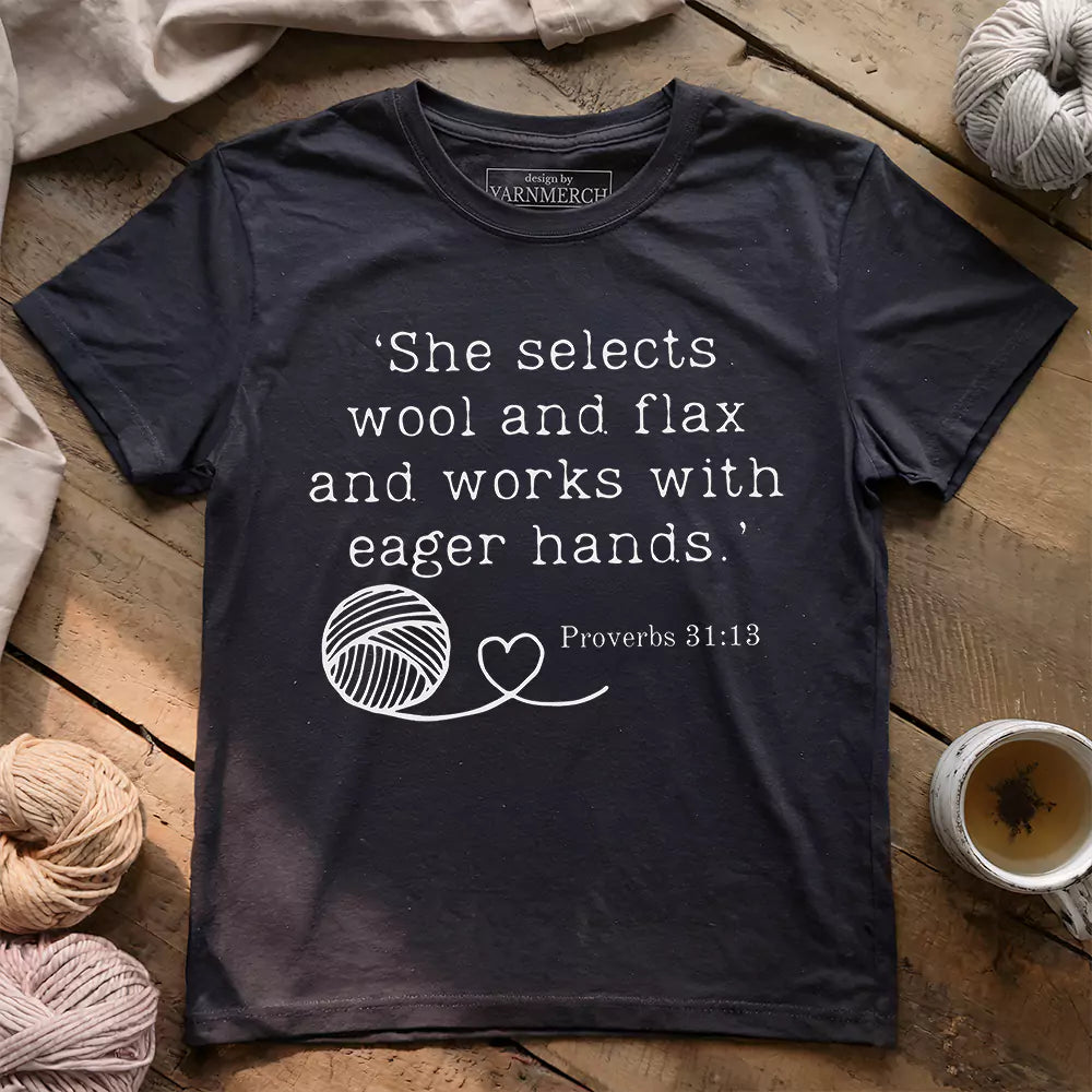 crochet in bible t shirt dark grey heather