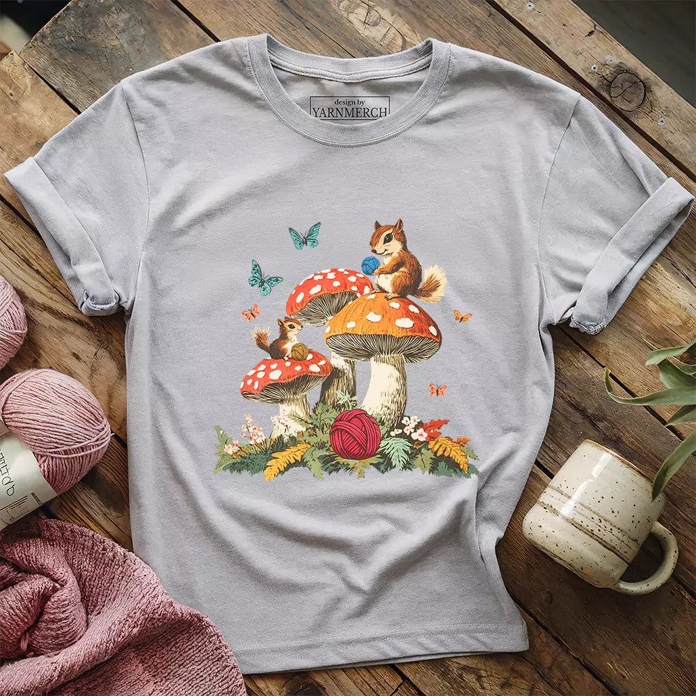 enchanted yarn forest t shirt athletic heather