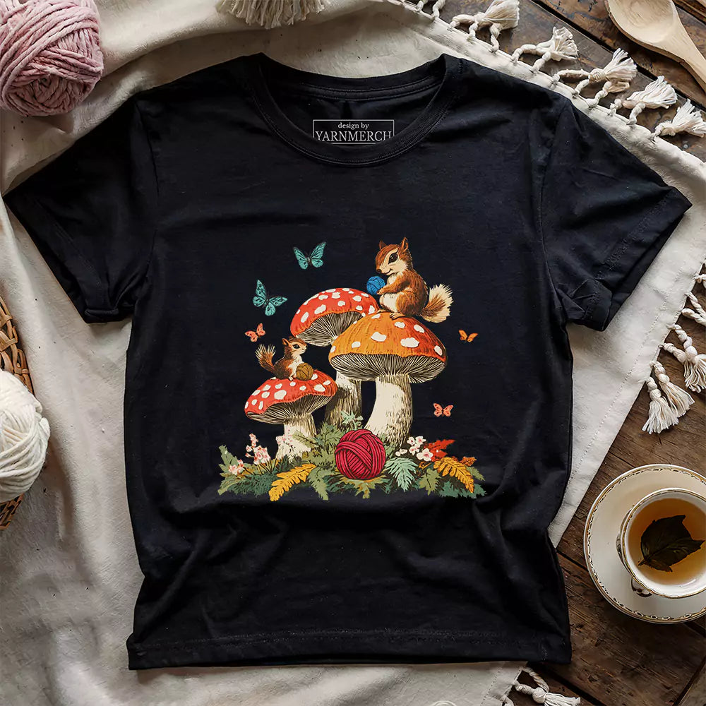 enchanted yarn forest t shirt black