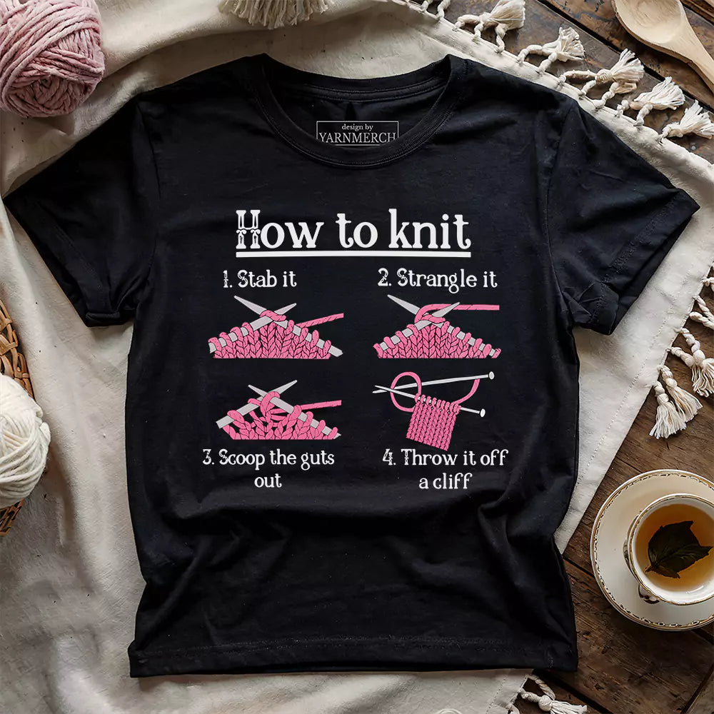 how to knit t shirt black