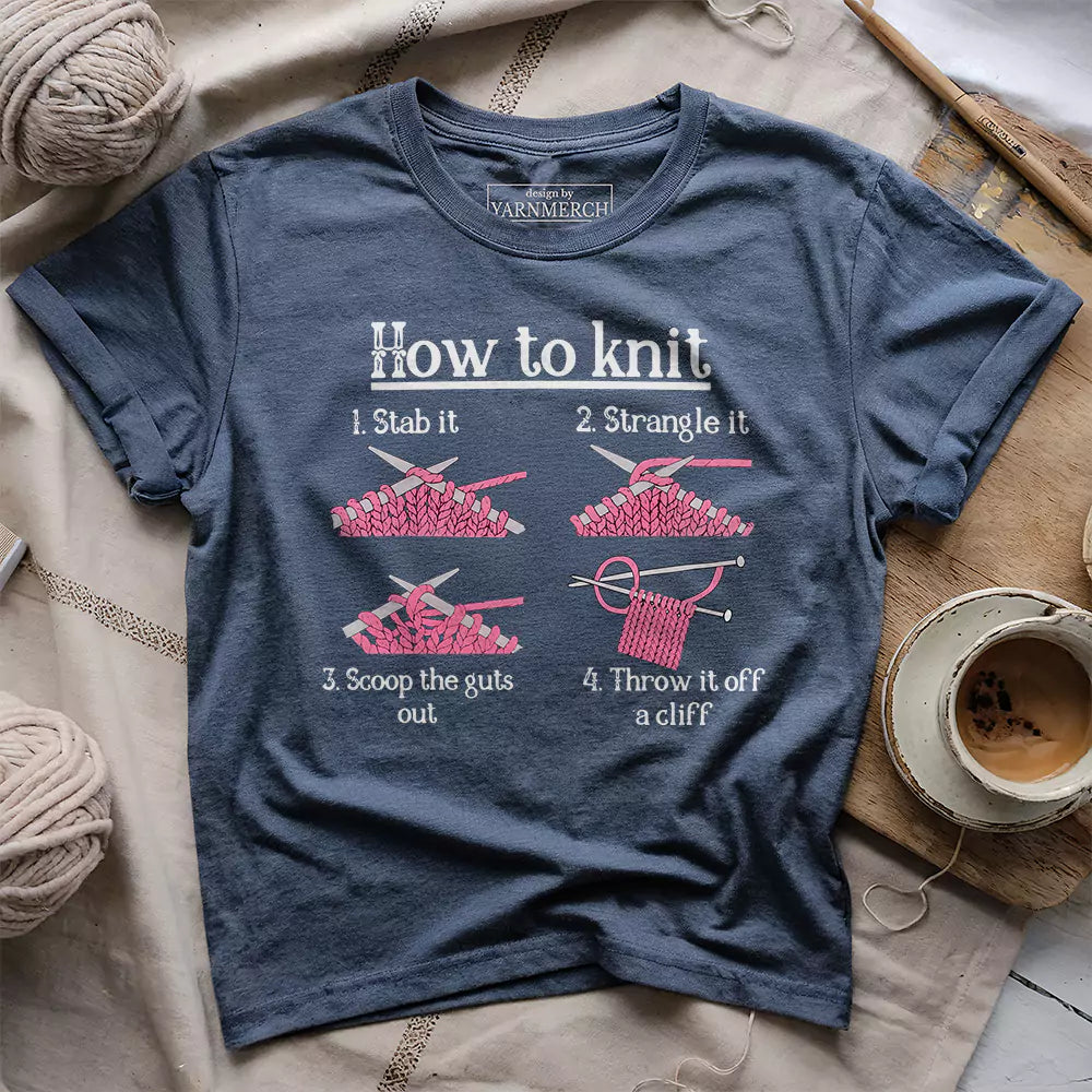 how to knit t shirt heather navy