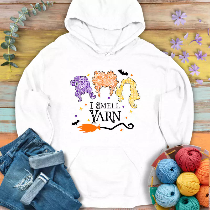 i smell yarn hoodie white