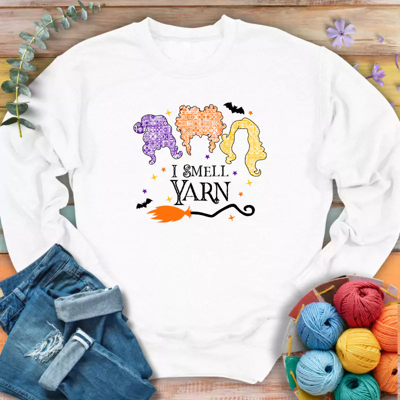 i smell yarn sweatshirt white