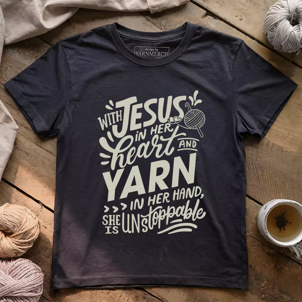 jesus and yarn t shirt dark grey heather
