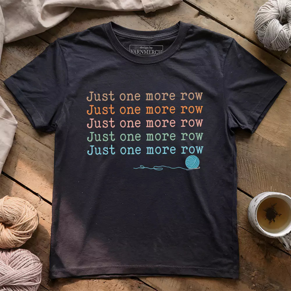 just one more row t shirt dark grey heather