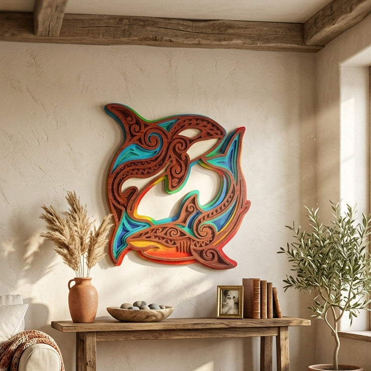 killer whale shark wall art