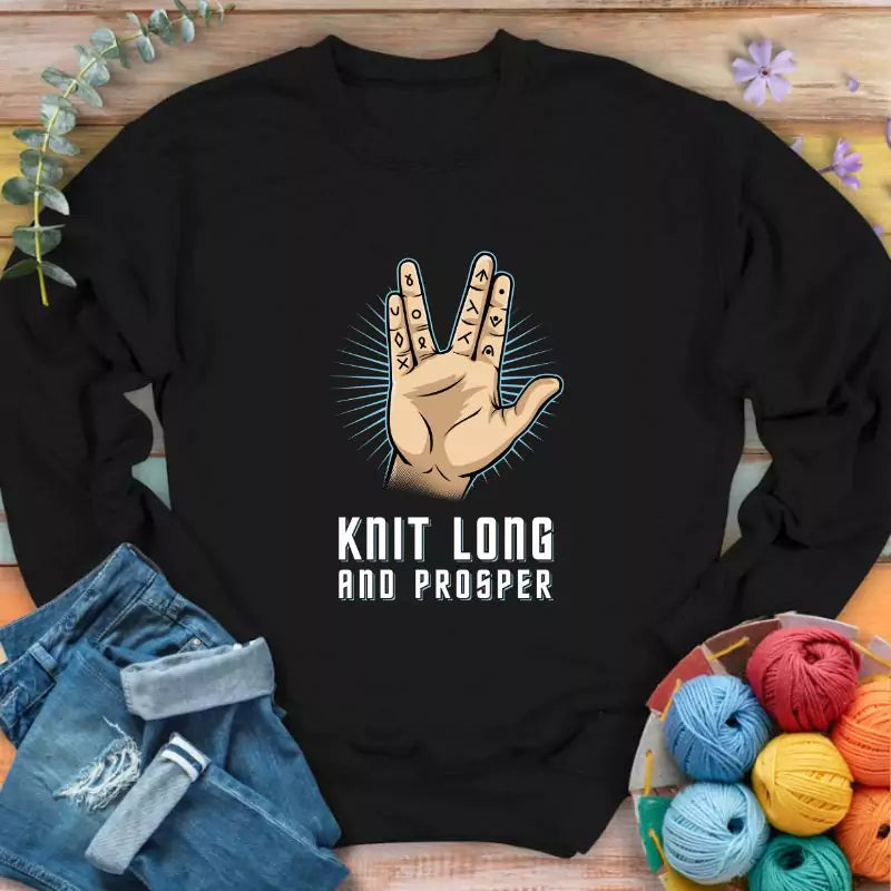 knit long prosper sweatshirt black