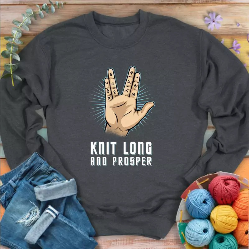 knit long prosper sweatshirt dark heather
