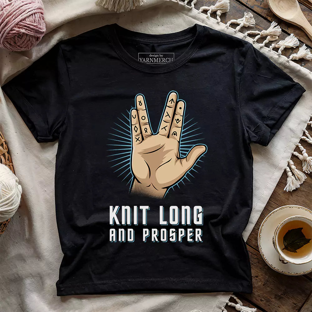 knit long prosper t shirt black