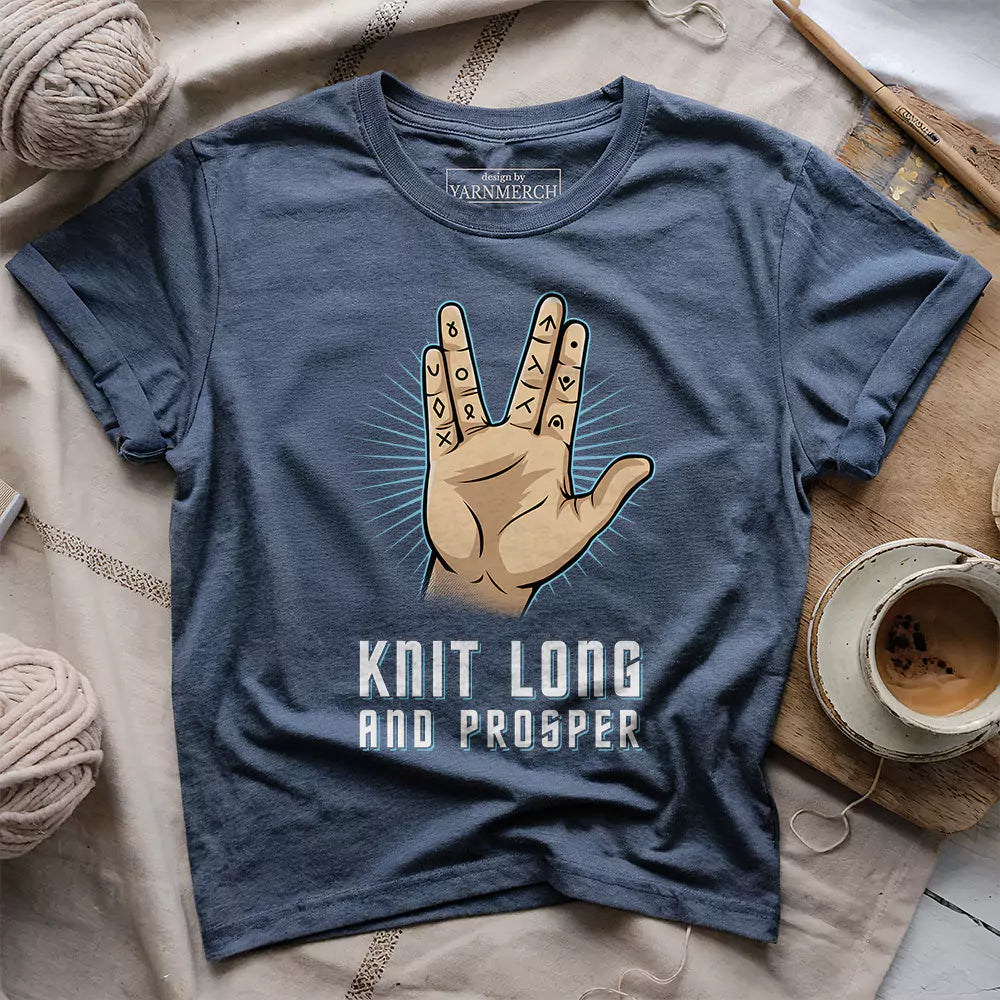 knit long prosper t shirt heather navy