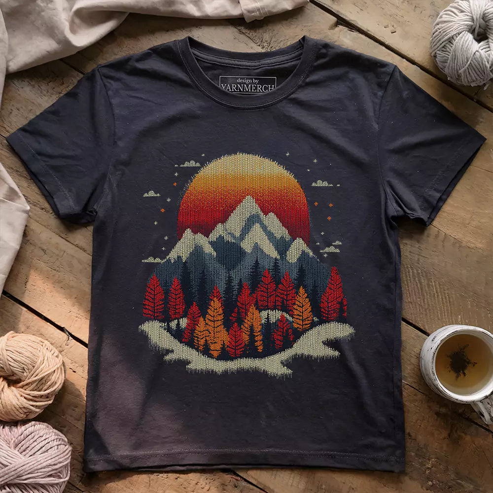 knit mountain t shirt dark grey heather