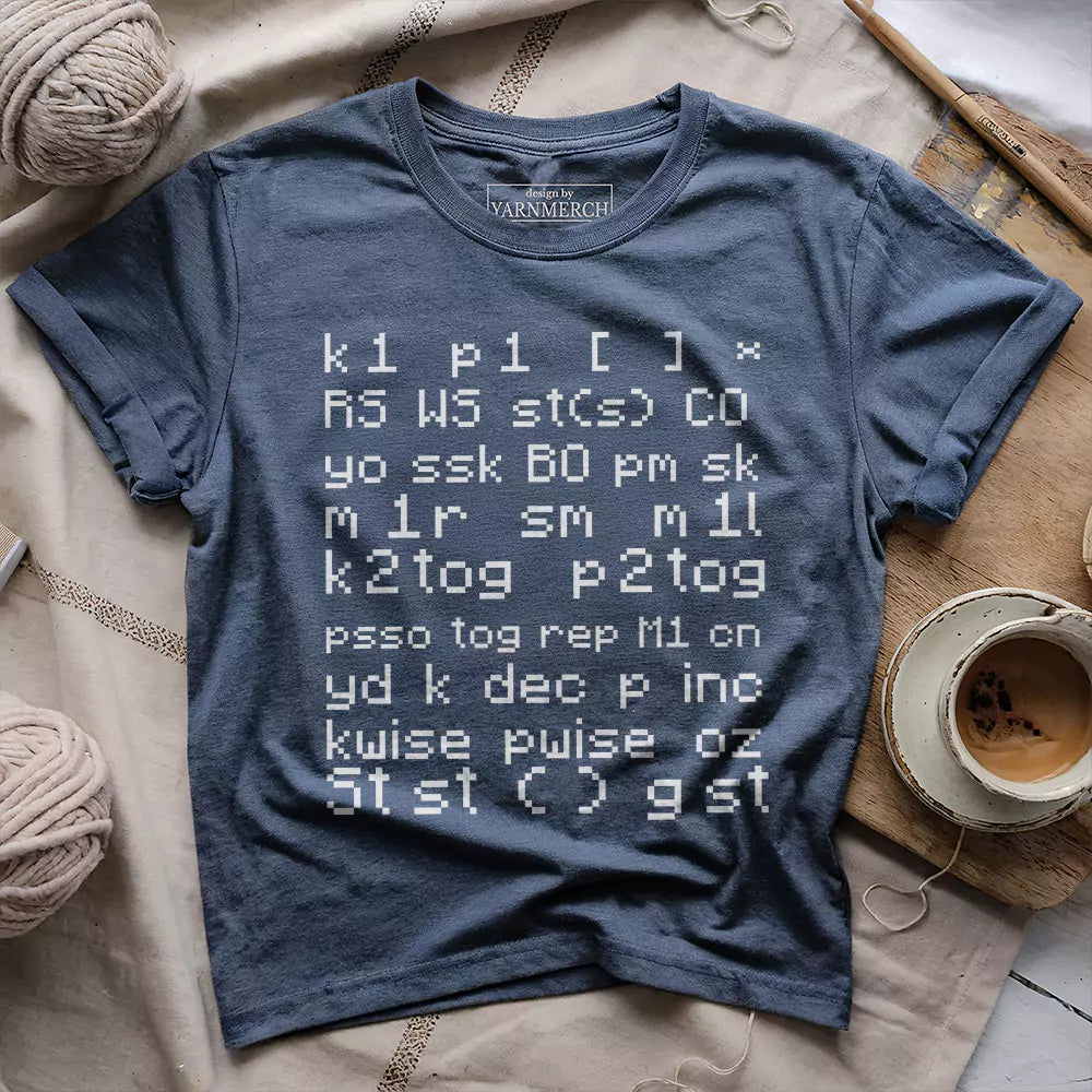 knitting code t shirt heather navy