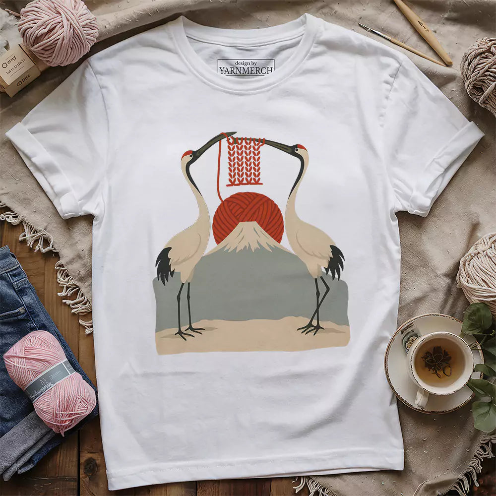 knitting sun t shirt white