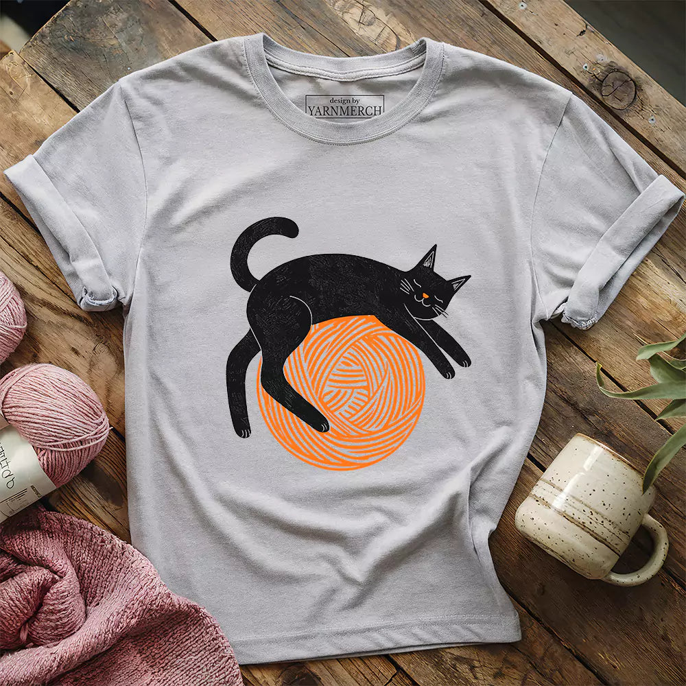 lazy cat yarn t shirt athletic heather