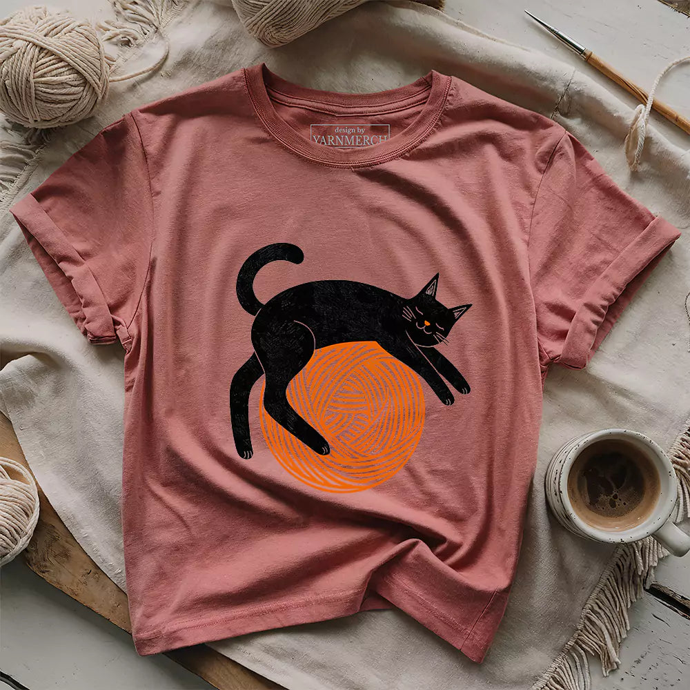 lazy cat yarn t shirt heather mauve
