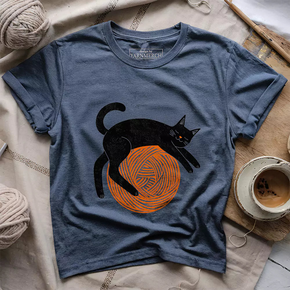 lazy cat yarn t shirt heather navy
