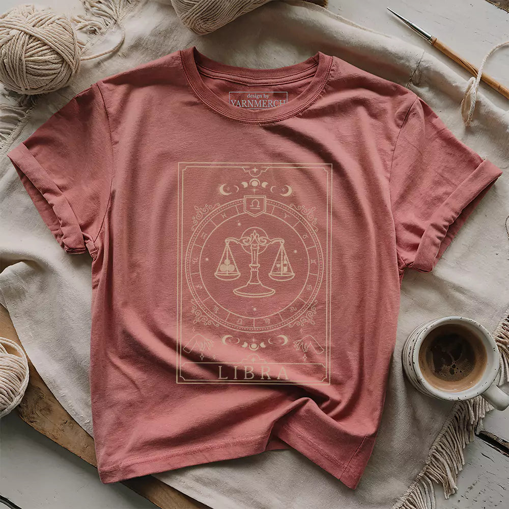libra yarn tarot t shirt heather mauve