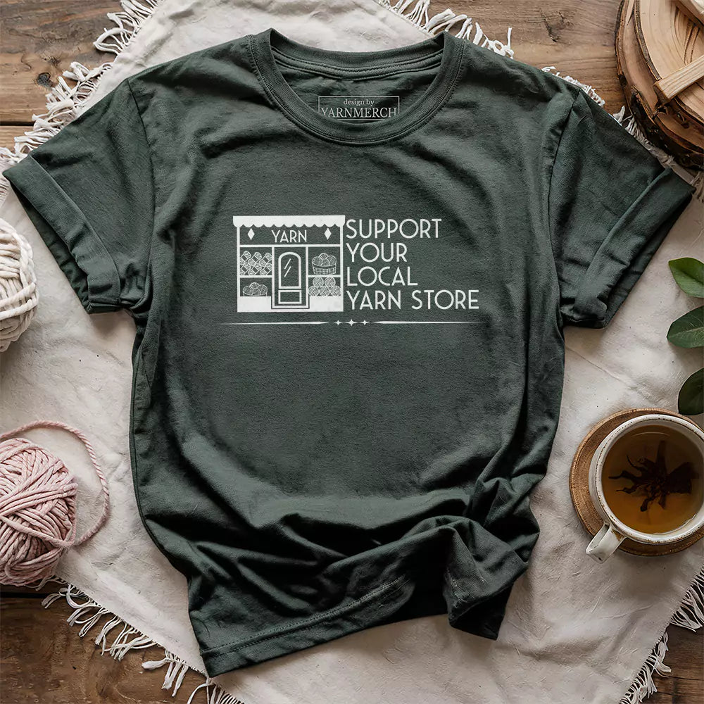 local yarn store t shirt forest