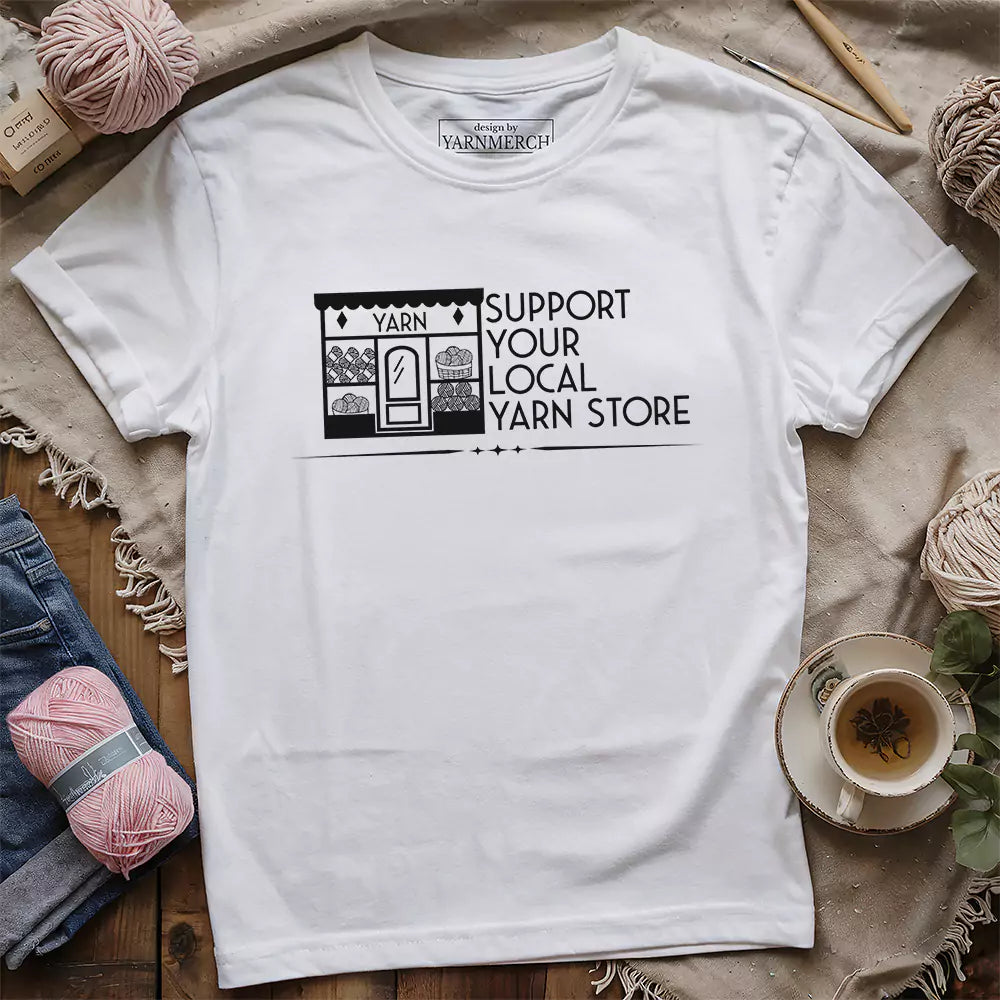 local yarn store t shirt white